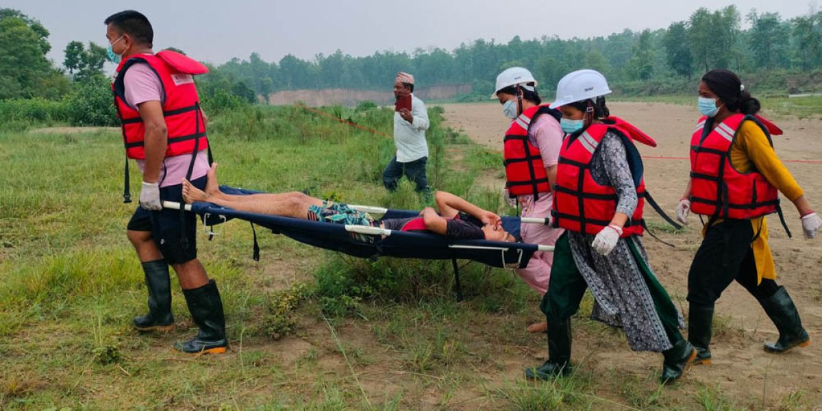 बाढी पूर्वतयारीको नमूना अभ्यास : विपद् व्यवस्थापनमा समुदायको सक्रियता बढ्दो