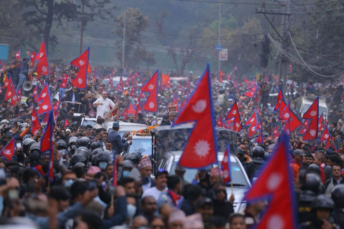 पूर्वराजा ज्ञानेन्द्र शाहको स्वागतमा काठमाडौंमा हजारौँको र्‍याली